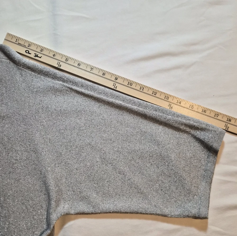 Talbots Petite Silver Metallic Shimmer Knit Top - Size XLP - Picture 9 of 9